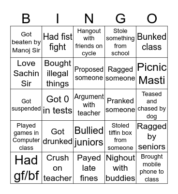 LFS Bingo Card