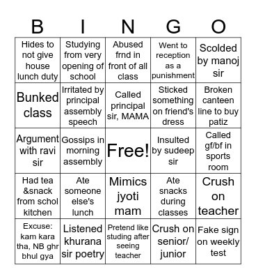 Jps academians Bingo Card