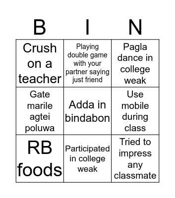 ADPian Bingo Card