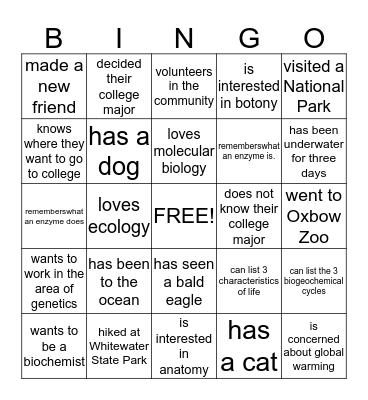 Welcome Back:  Who do you know that Bingo Card