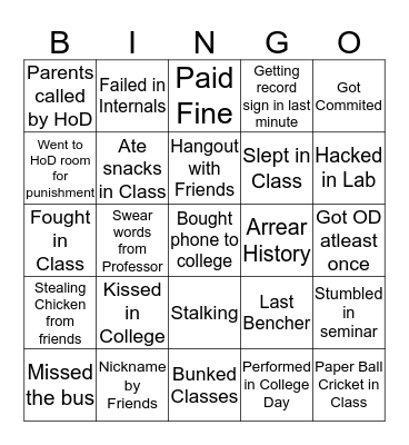 Panimalar BINGO Card