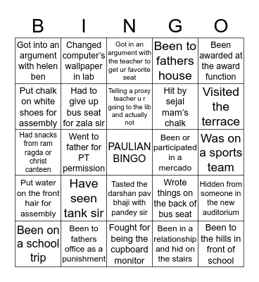 Paulian Bingo Card