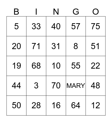 HAPPY BIRTHDAY Bingo Card