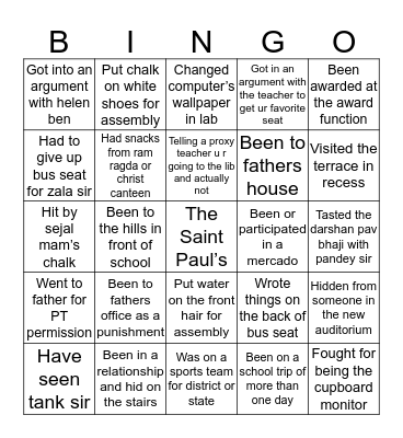 Paulian Bingo Card