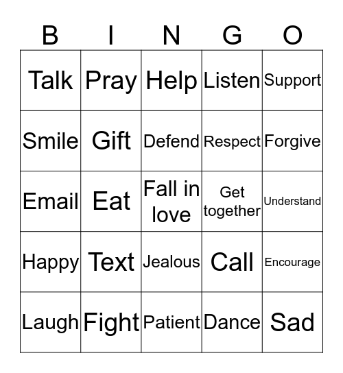 Friends Bingo Card