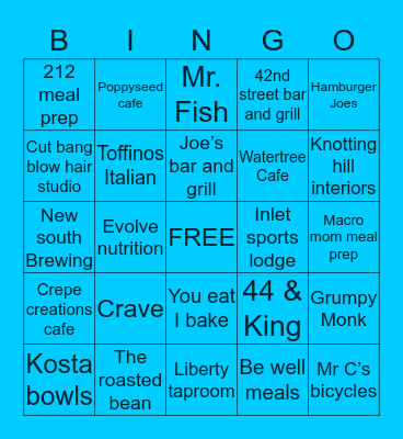 Finish Strong Bingo Card