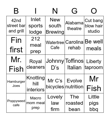 Finish Strong Bingo Card