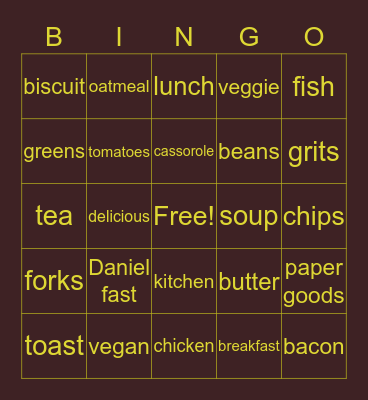 fusion Bingo Card