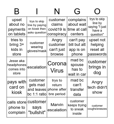 WHEN CORONA IS LYFE Bingo Card