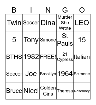 Deneen's Fab 50 BINGO Card