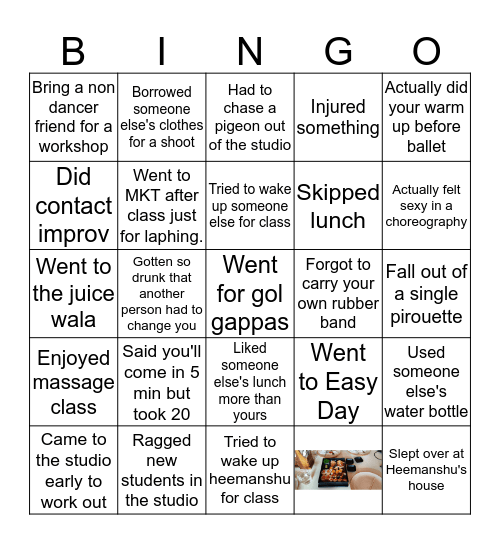 That's Dance Bingo Card