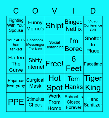 COVID Bingo Card