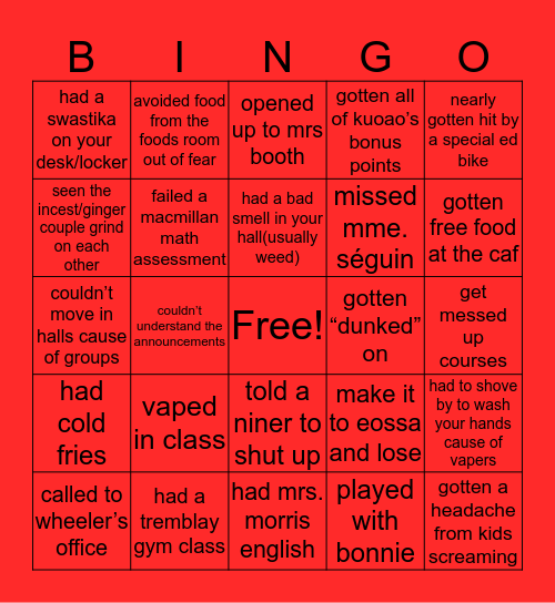 VCI Bingo Card