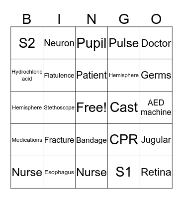MediCamp Bingo Card