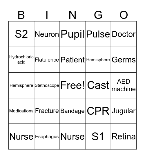 MediCamp Bingo Card