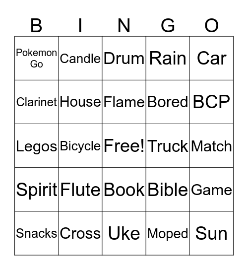 SJEC Youth Bingo Card
