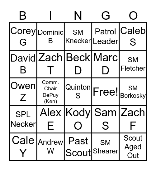 T314 Bingo 2020 Bingo Card