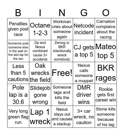 Kansas Bingo Card