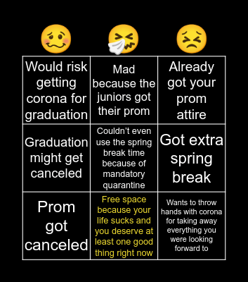 For any high school senior rn Bingo Card