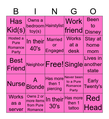 Full Southern Blonde Bingo Card