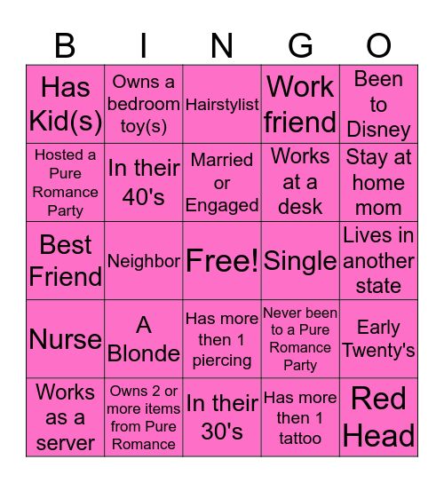 Full Southern Blonde Bingo Card