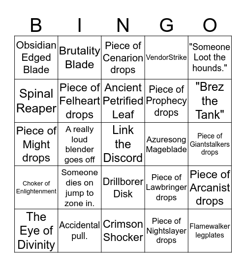 MC Bingo Week 3 Bingo Card