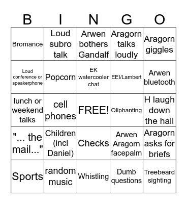 Lord of the Liens 6 Bingo Card