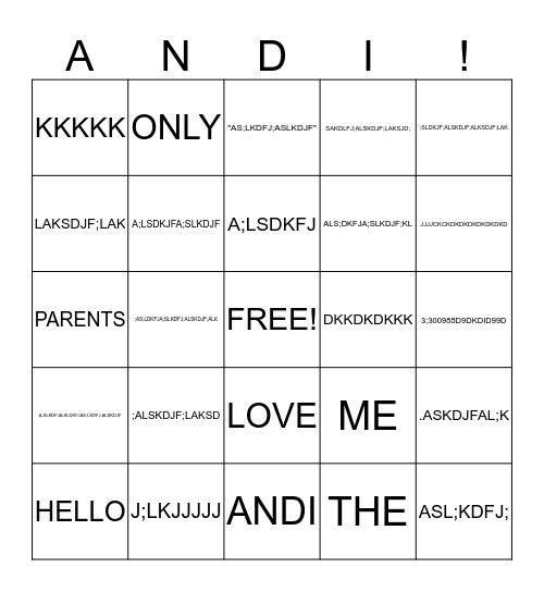 BACHELORETTE BINGO Card