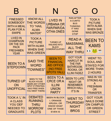 BLACK UIUC BINGO Card