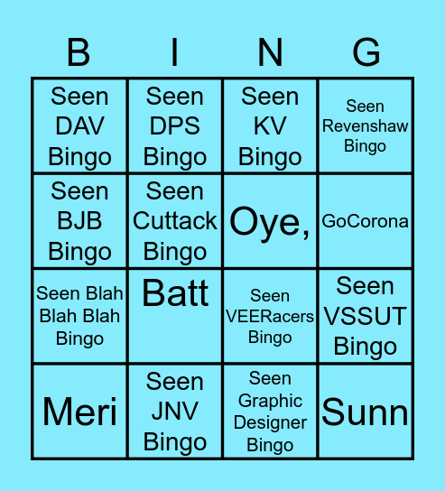 Bingo Bingo Card