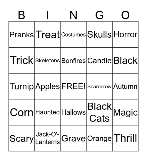 Halloween Bingo!!! Bingo Card