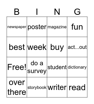 READING IS FUN Bingo Card