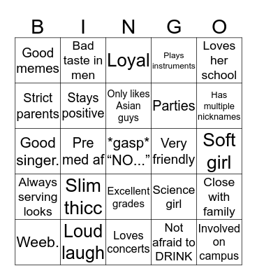 Ollie D Bingo Card