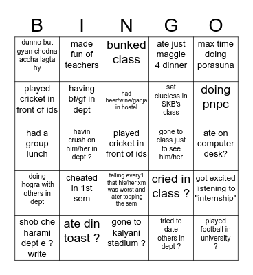 data science Bingo Card