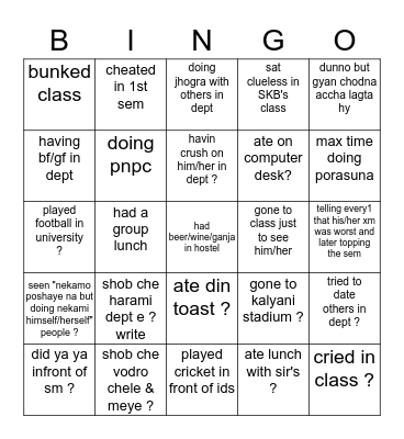 data science Bingo Card