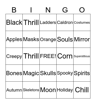 Halloween Bingo!!! Bingo Card