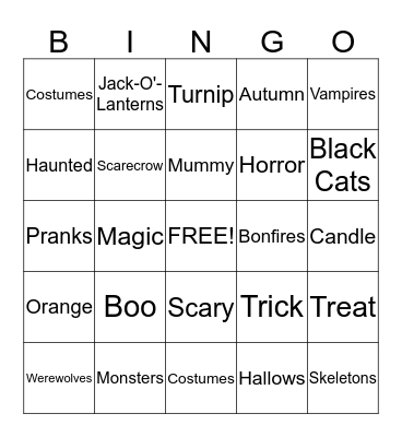 Halloween Bingo!!! Bingo Card