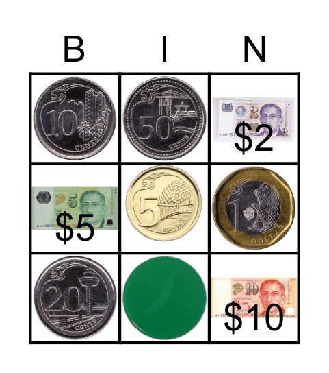 Money Bingo Card