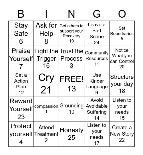 SKILL BUILDING Bingo Card