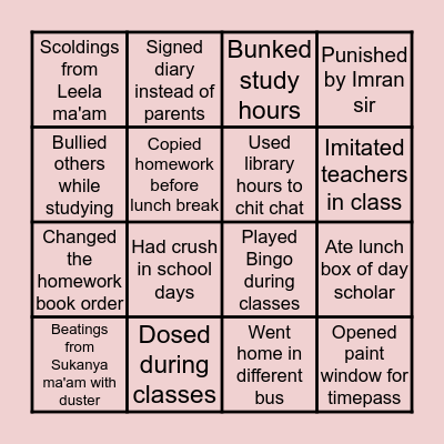 Prakashiets Bingo Card