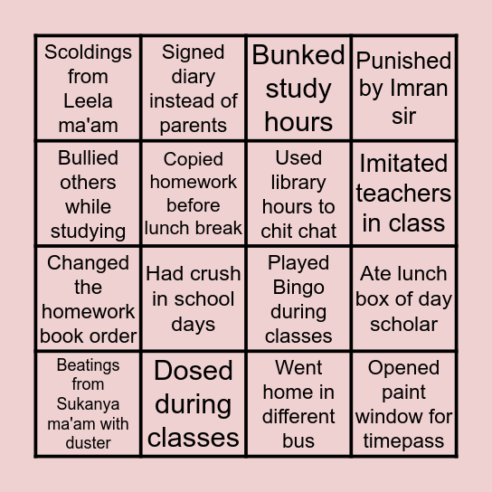 Prakashiets Bingo Card