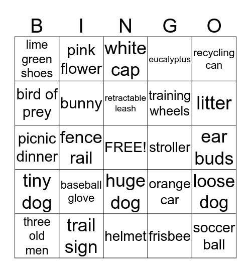 Walk & Talk Bingo Card