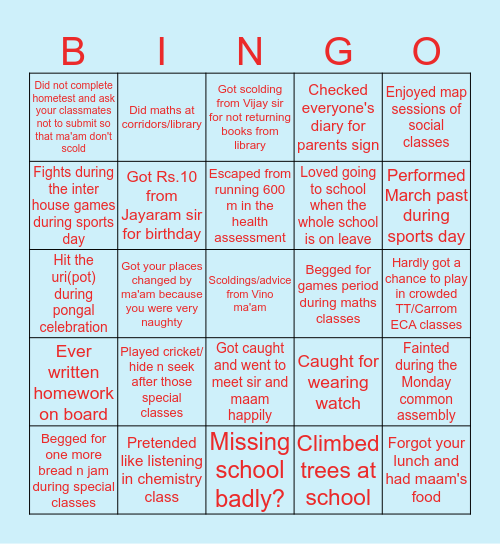 PV BINGO Card