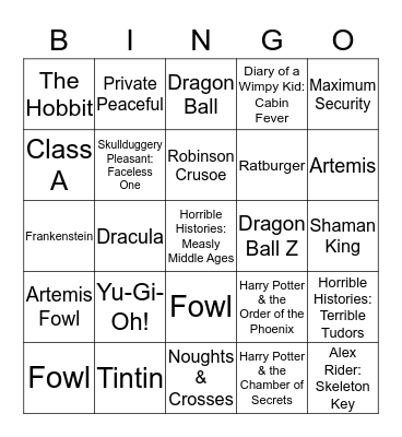 Book Bingo Card