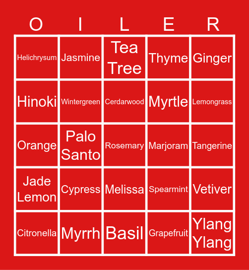 CEREAL OILER BINGO (Single EO Edition) Bingo Card