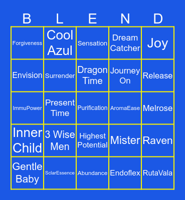 CEREAL OILER BINGO (Blend EO Edition) Bingo Card