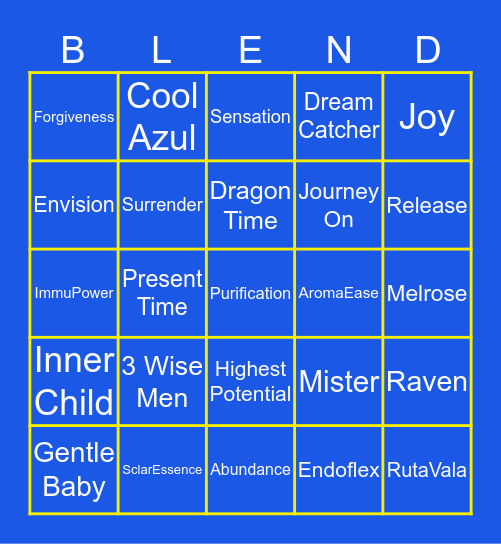 CEREAL OILER BINGO (Blend EO Edition) Bingo Card