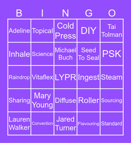 CEREAL OILER BINGO (Young Living Trivia) Bingo Card