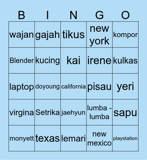 ESCE Bingo Card
