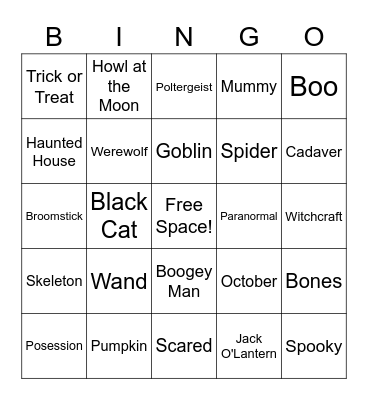 HAUNTED HARTMAN BINGO! Bingo Card